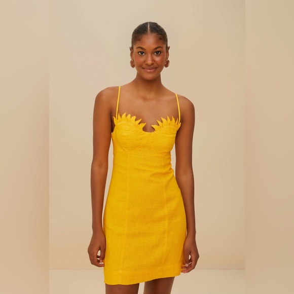 FARM Rio Dresses & Skirts - FARM Rio Yellow Sunburst Mini Dress